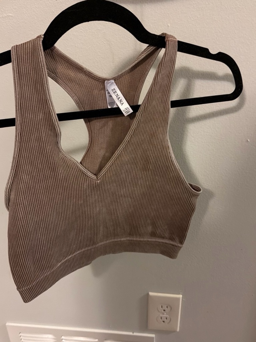 Zenana Ribbed Racerback Crop Top